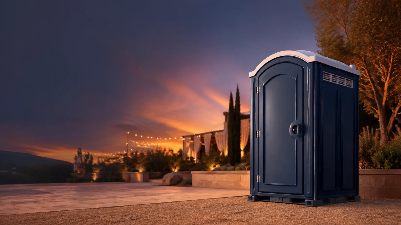 Portable restroom shown for rental planning in Littleton, CO
